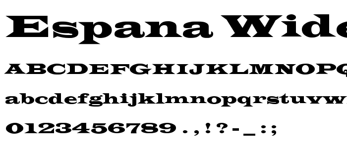 Espana Wide font